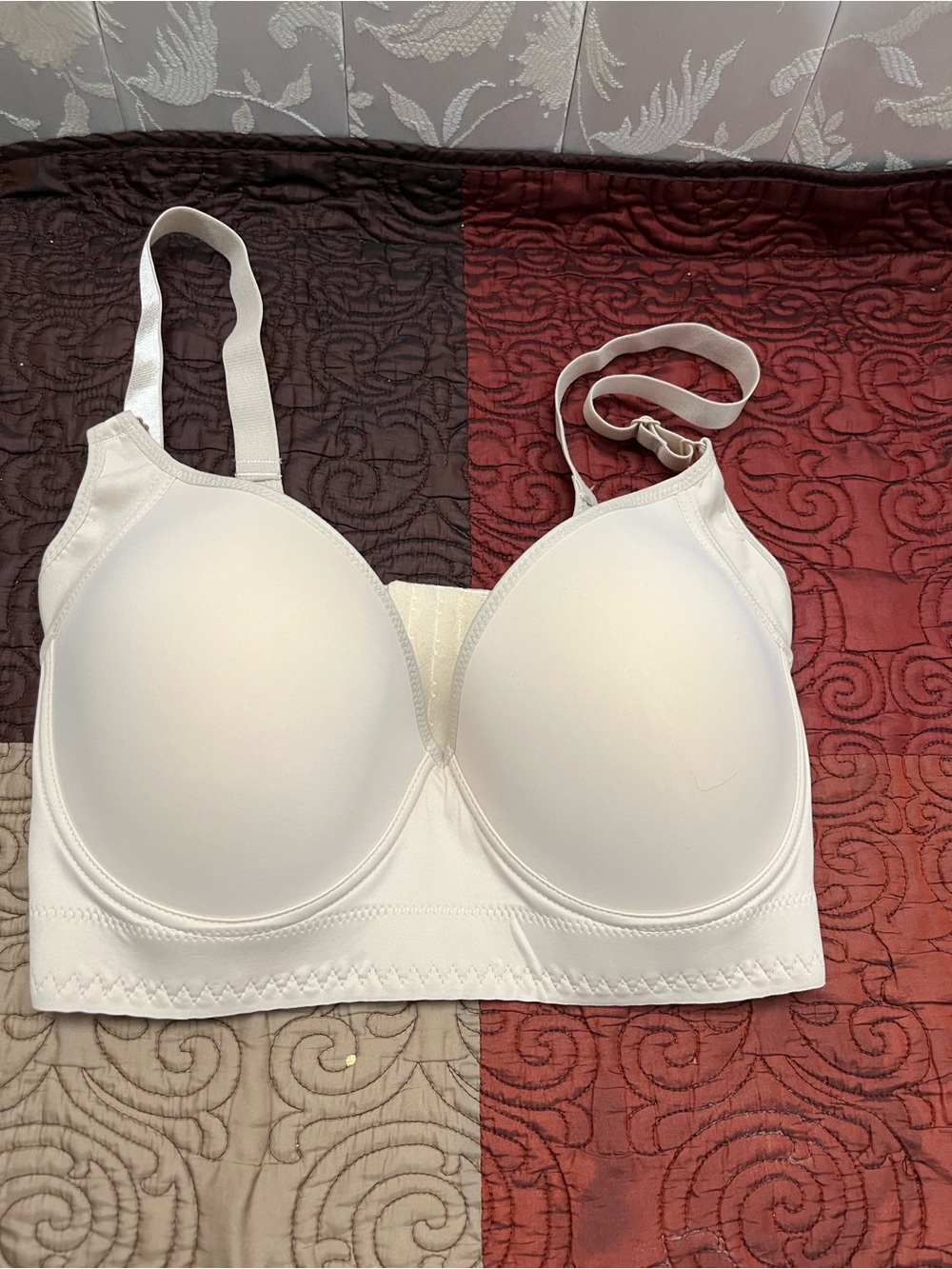 Cream Longline Padded Bra with Molded Cups NWOT